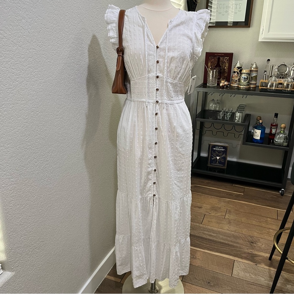 Ruffle Sleeve Smocked Maxi Dress
